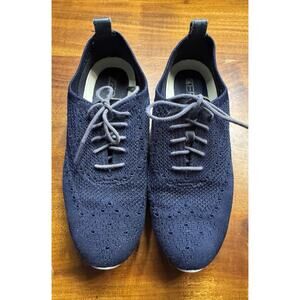 Cole Haan Zerogrand Stitchlite Knit Navy Wingtip Oxford Sneaker Shoes Womens 8B